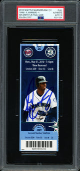 Ken Griffey Jr. Autographed 2010 Final Game Ticket Seattle Mariners Auto Grade Gem Mint 10 PSA/DNA #92311024