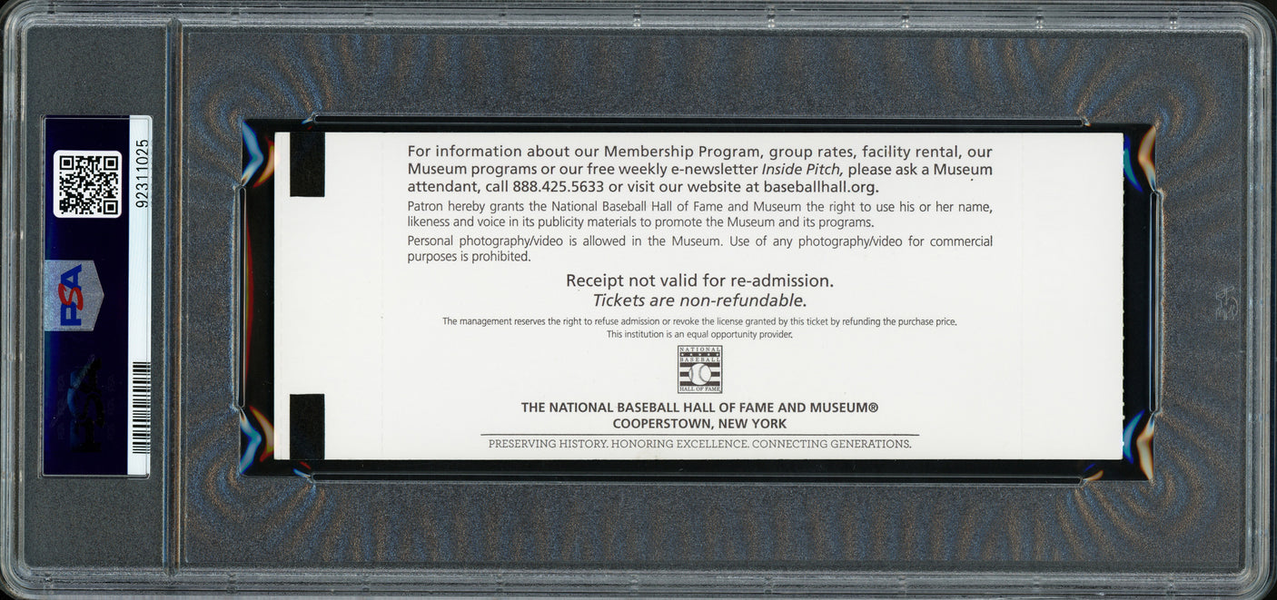 Ken Griffey Jr. Autographed 2016 MLB Hall of Fame Admission Ticket Seattle Mariners Auto Grade Gem Mint 10 "HOF 16" PSA/DNA #92311025