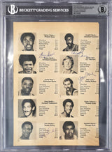 John Brisker Autographed 7x11 Magazine Page Photo Seattle Supersonics With 8 Total Signatures Beckett BAS #17402407
