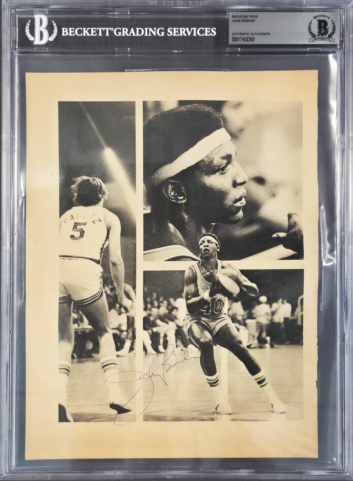 John Brisker Autographed 7x11 Magazine Page Photo Seattle Supersonics Beckett BAS #17402393