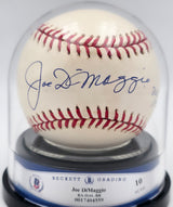 Joe DiMaggio Autographed Official AL Baseball New York Yankees Auto Grade Gem Mint 10 Beckett BAS #17404559