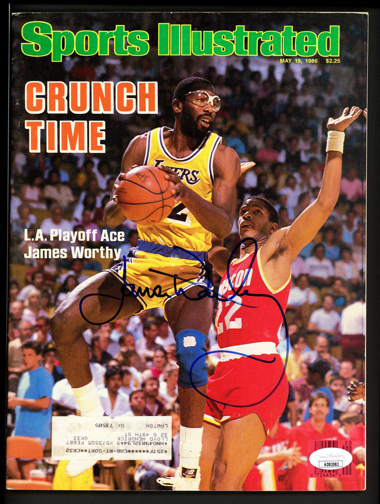 James Worthy Autographed Sports Illustrated Sports Illustrated Magazine Los Angeles Lakers JSA #AD82082