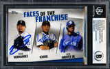 Ken Griffey Jr., Ichiro Suzuki & Felix Hernandez Autographed 2019 Topps Faces of the Franchise Card #FOF-26 Seattle Mariners Beckett BAS #17830823