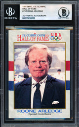 Roone Arledge Autographed 1991 Impel Olympics Card #79 Beckett BAS #17830839