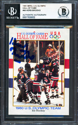 Herb Brooks Autographed 1991 Impel Olympics Card #66 1980 Team USA Beckett BAS #17830832