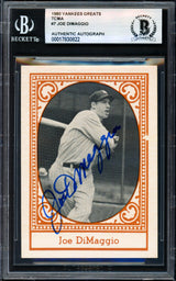 Joe DiMaggio Autographed 1980 TCMA Card #7 New York Yankees Beckett BAS #17830822