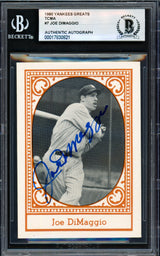 Joe DiMaggio Autographed 1980 TCMA Card #7 New York Yankees Beckett BAS #17830821