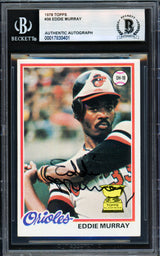 Eddie Murray Autographed 1978 Topps Rookie Card #36 Baltimore Orioles Beckett BAS #17830401
