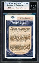 Walter Payton Autographed 1992 Upper Deck Legends Card Chicago Bears Beckett BAS #17830402