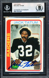 Jack Tatum Autographed 1978 Topps Card #28 Oakland Raiders Beckett BAS #17831024