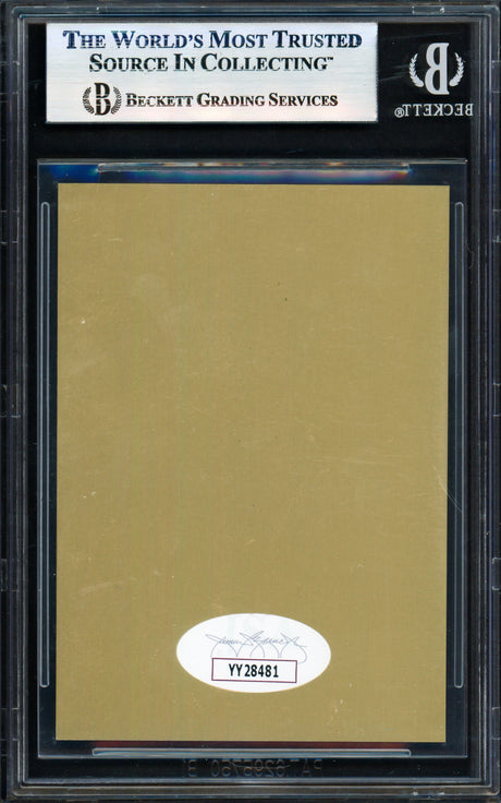Ted Williams Autographed 1981 Hall of Fame Metallic Plaque Card Boston Red Sox Beckett BAS #17830389