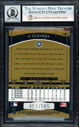 Ichiro Suzuki Autographed 2001 Donruss Classics Rookie Card #146 Seattle Mariners Auto Grade Gem Mint 10 #451/585 Beckett BAS #17830085