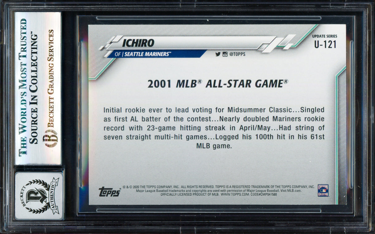Ichiro Suzuki Autographed 2020 Topps Update Ranbow Foil 2001 All Star Card #U121 Seattle Mariners Auto Grade Gem Mint 10 Beckett BAS #17829971