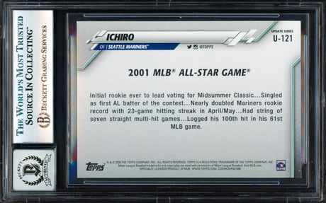 Ichiro Suzuki Autographed 2020 Topps Update Ranbow Foil 2001 All Star Card #U121 Seattle Mariners Auto Grade Gem Mint 10 Beckett BAS #17829971
