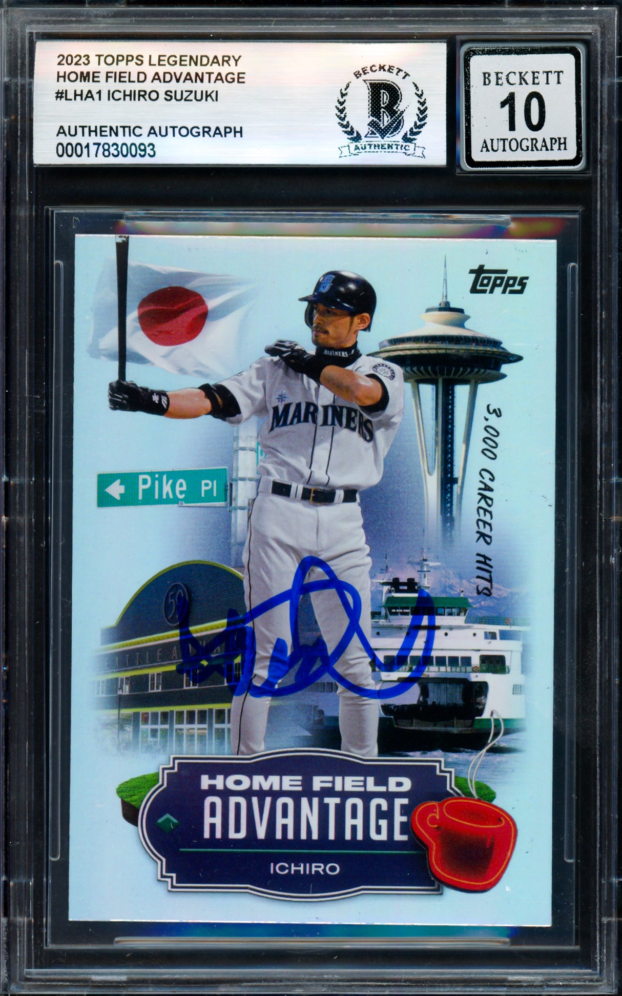 Ichiro Suzuki Autographed 2023 Topps Home Field Advantage Card #LHA-1 Seattle Mariners Auto Grade Gem Mint 10 Beckett BAS #17830093