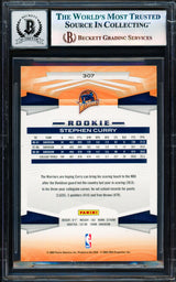 Stephen Curry Autographed 2009-10 Panini Card #307 Golden State Warriors Auto Grade Gem Mint 10 Beckett BAS #17855452