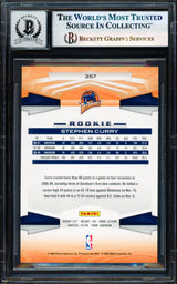 Stephen Curry Autographed 2009-10 Panini Card #357 Golden State Warriors Auto Grade Gem Mint 10 Beckett BAS #17855527