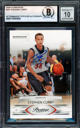 Stephen Curry Autographed 2009-10 Panini Prestige Card #207 Golden State Warriors Auto Grade Gem Mint 10 Beckett BAS #17855554