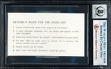 Satchel Paige Autographed Business Card Springfield Redbirds Auto Grade Gem Mint 10 Beckett BAS #17855641