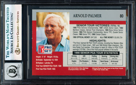 Arnold Palmer Autographed 1990 Pro Set Card #80 Auto Grade Gem Mint 10 Beckett BAS #17855647