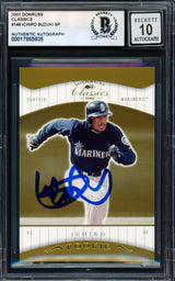 Ichiro Suzuki Autographed 2001 Donruss Classics Card #146 Seattle Mariners Auto Grade Gem Mint 10 #533/585 Beckett BAS #17855935