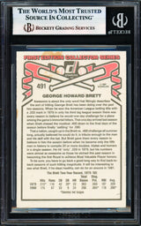 George Brett Autographed 1981 Donruss Card #491 Kansas City Royals Beckett BAS #17856563