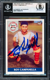 Roy Campanella Autographed 1992 Front Row Card #1 Brooklyn Dodgers Beckett BAS #17856379