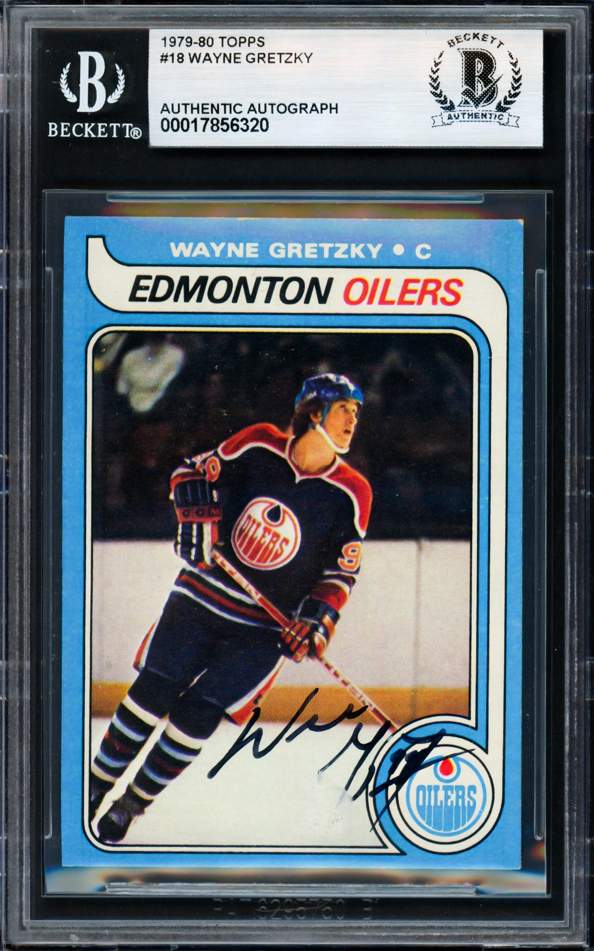 Wayne Gretzky Autographed 1979 Topps Rookie Card #18 Edmonton Oilers Beckett BAS #17856320