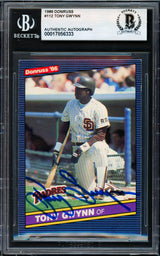 Tony Gwynn Autographed 1986 Donruss Card #112 San Diego Padres Beckett BAS #17856333