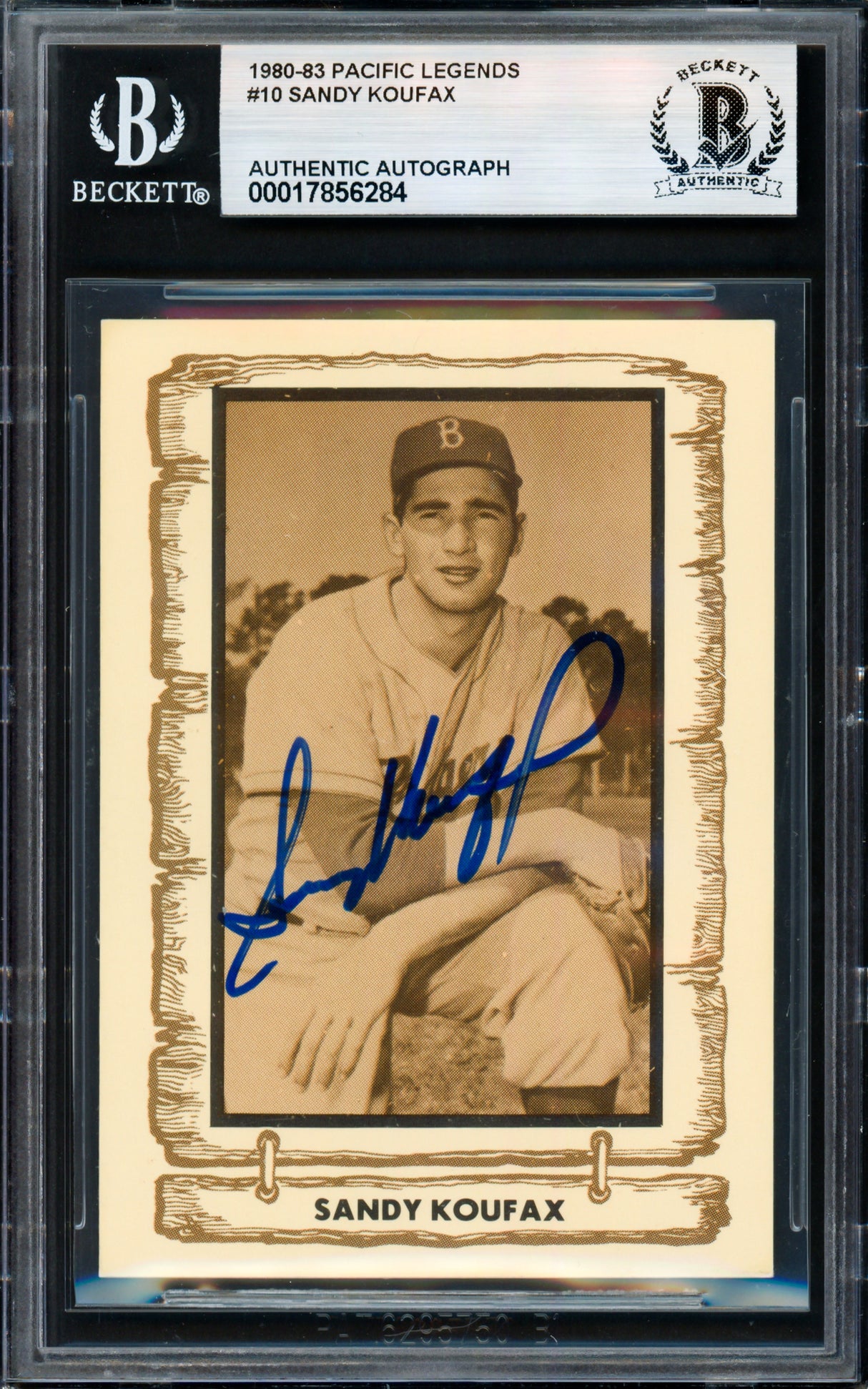 Sandy Koufax Autographed 1980 Pacific Card #10 Los Angeles Dodgers Beckett BAS #17856284