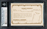 Sandy Koufax Autographed 1980 Pacific Card #10 Los Angeles Dodgers Beckett BAS #17856284