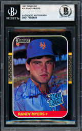 Randy Myers Autographed 1987 Donruss Rookie Card #29 New York Mets Beckett BAS #17856409