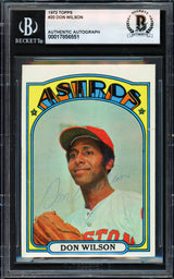 Don Wilson Autographed 1972 Topps Card #20 Houston Astros Beckett BAS #17856551