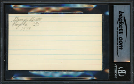 George Brett Autographed 3x5 Index Card Kansas City Royals Vintage Signature Beckett BAS #17402464