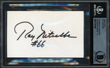 Ray Nitschke Autographed 3x5 Index Card Green Bay Packers Auto Grade Gem Mint 10 "#66" Beckett BAS #17401907