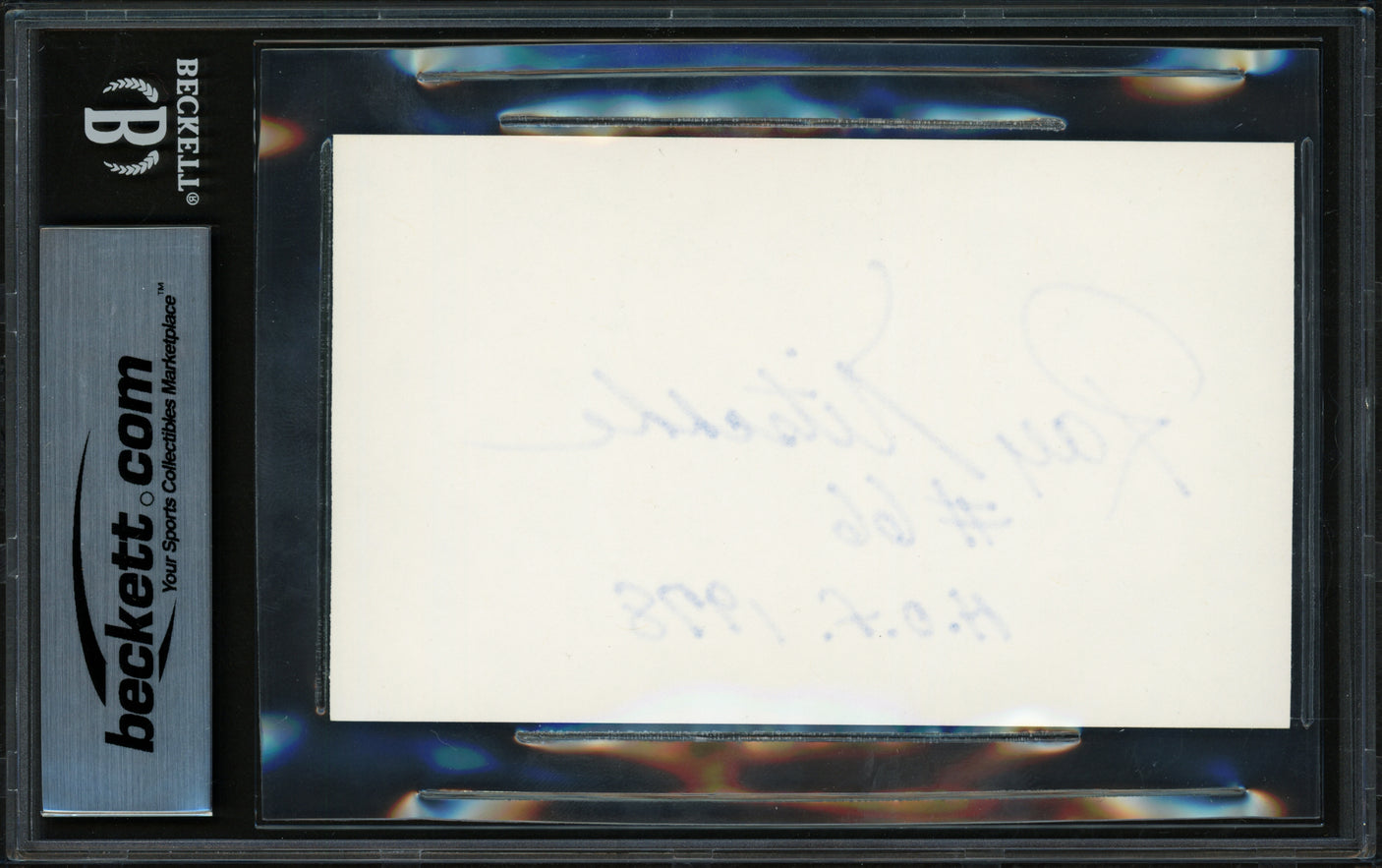 Ray Nitschke Autographed 3x5 Index Card Green Bay Packers Auto Grade Gem Mint 10 "#66 HOF 1978" Beckett BAS #17401908