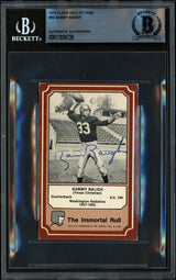 Sammy Baugh Autographed 1975 Fleer Card #50 Washington Redskins Beckett BAS #17856728