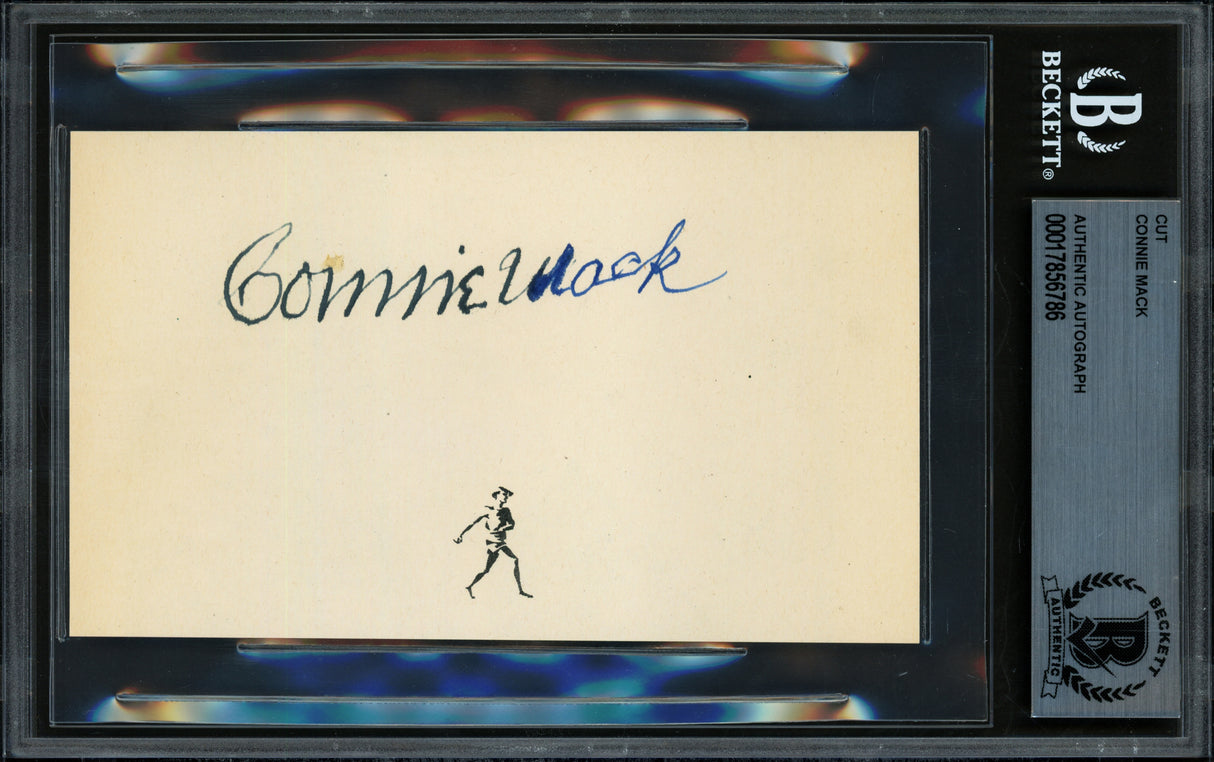 Connie Mack Autographed 3x5 Cut Signature Philadelphia A's Beckett BAS #17856786