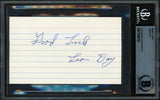 Leon Day Autographed 3x5 Index Card Negro Leagues "Good Luck" Beckett BAS #17856792