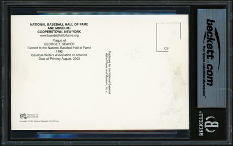 Tom Seaver Autographed Hall of Fame HOF Plaque Postcard New York Mets Beckett BAS #17857353