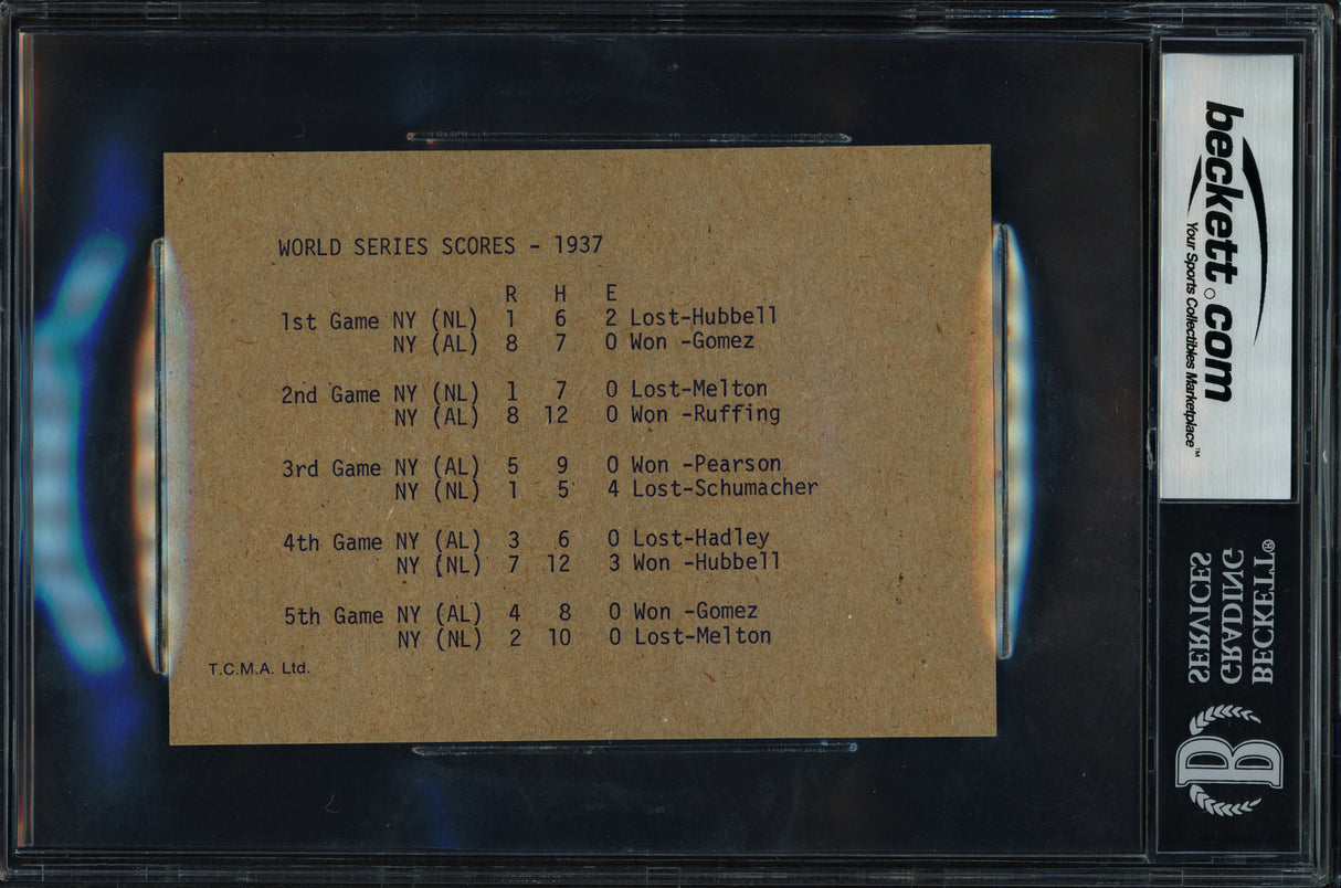 Joe DiMaggio Autographed 1974 36-'39 Yankee Dynasty TCMA Card New York Yankees Beckett BAS #17402024