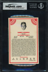 Sandy Koufax Autographed 1982 TCMA Card #2 Los Angeles Dodgers Beckett BAS #17402048
