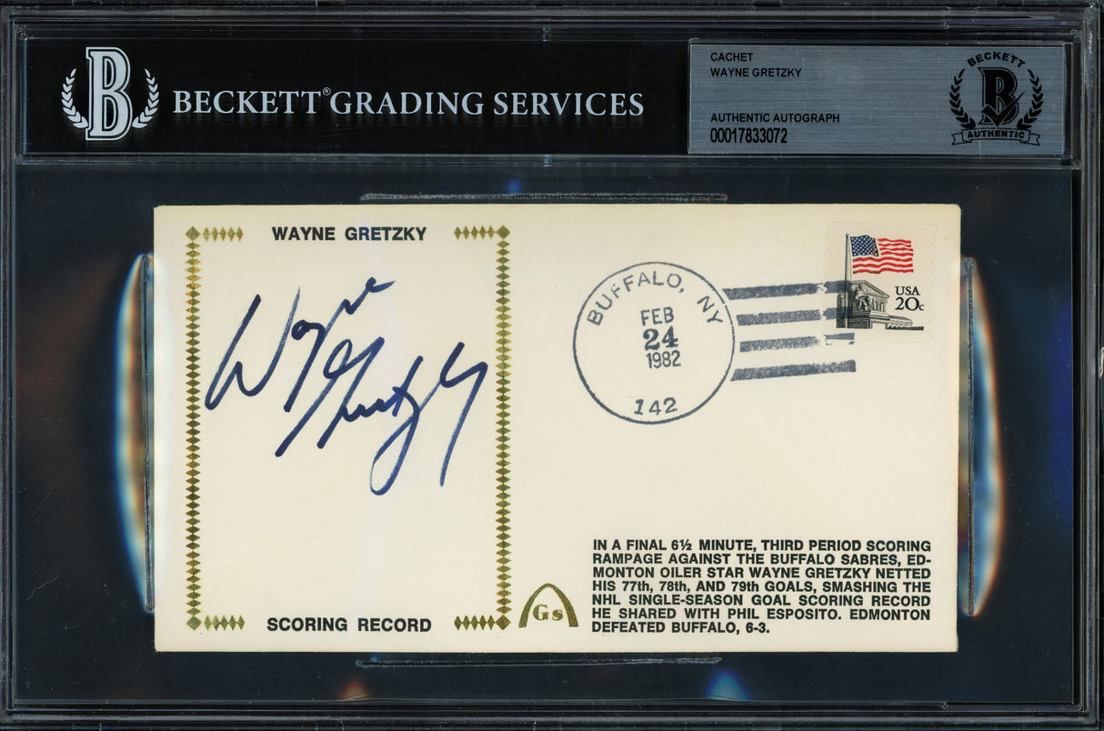 Wayne Gretzky Autographed 1982 First Day Cover Edmonton Oilers Beckett BAS #17833072