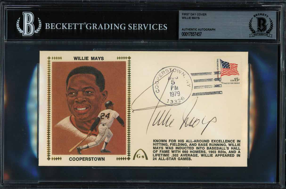 Willie Mays Autographed 1979 First Day Cover San Francisco Giants Beckett BAS #17857457