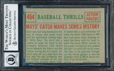 Willie Mays Autographed 1959 Topps Card #464 San Francisco Giants Auto Grade Gem Mint 10 "The Catch" Beckett BAS #14172644