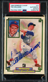 Ted Williams Autographed 1984 Donruss Champions Card #14 Boston Red Sox PSA/DNA #103642798