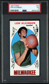 Lew Alcindor 1969 Topps Rookie Card #25 Milwaukee Bucks PSA 5 Kareem Abdul Jabbar PSA/DNA #80540140