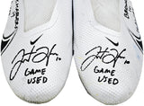 Justin Herbert Autographed Pair Of Game Used White & Black Nike Vapor 360 Pro Cleats Los Angeles Chargers "Game Used, Broncos 16 vs Chargers 19, 10/17/22, 238 Yds" Beckett BAS Witness #W453550 & #W453551