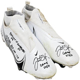 Justin Herbert Autographed Pair Of Game Used White & Black Nike Vapor 360 Pro Cleats Los Angeles Chargers "Game Used, Browns 28 vs Chargers 30, 10/9/22, 228 Yds, & 1 TD" Beckett BAS Witness #W453556 & #W453557