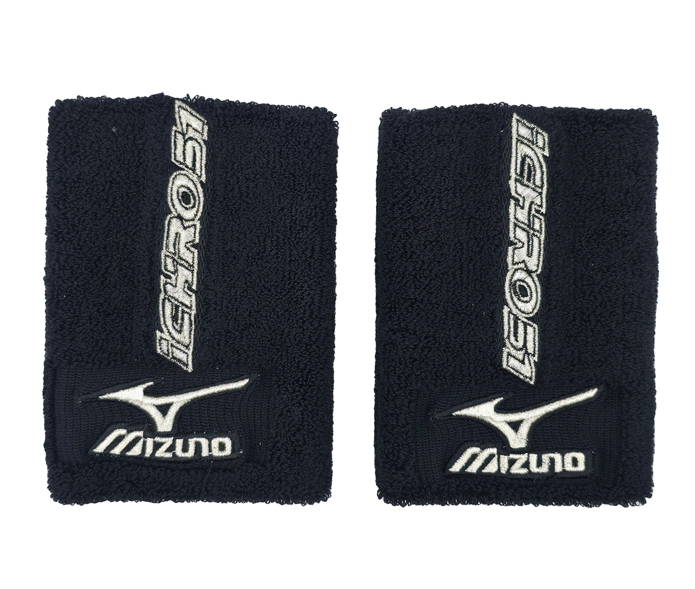 Ichiro Suzuki Unsigned Game Used Black & White Mizuno Wristbands (Pair) Seattle Mariners IS HOLO Stock #239811
